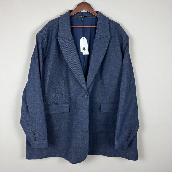 Universal Standard Blazer Jacket Womens 3XL 34 36 Percy Denim Look Stretch New - Picture 1 of 16